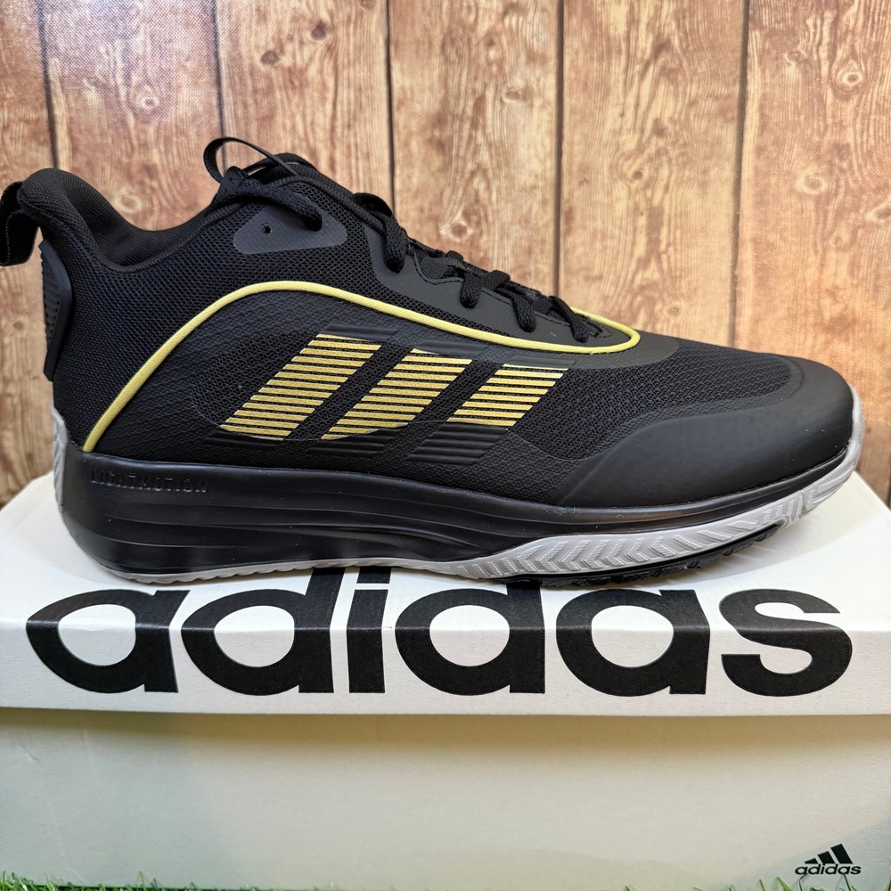 Adidas Ownthegame 3.0 Basketball Shoes Mens Size 12 Black Gold Lightmotion